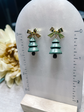 Load image into Gallery viewer, Christmas Tree Bows | 14K Real Gold Plated | Hand-made clay beads
