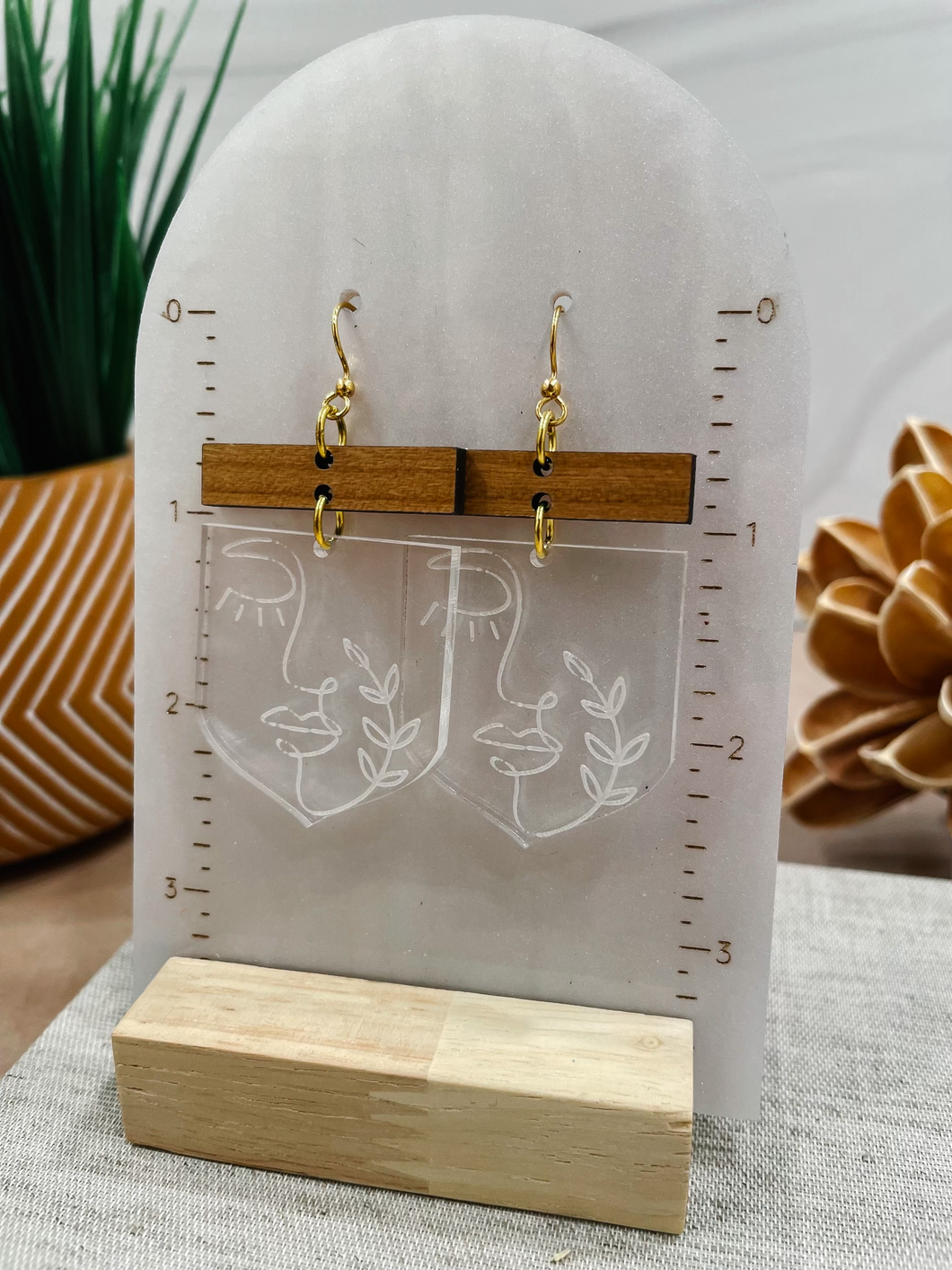 Line Drawing inspired Acrylic Statement Earrings | Surgical Steel